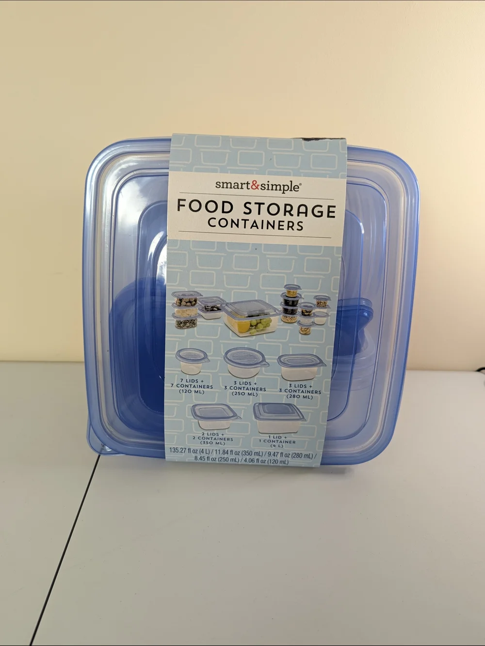 Blue Food Storage Container - Stackable Serving Lid